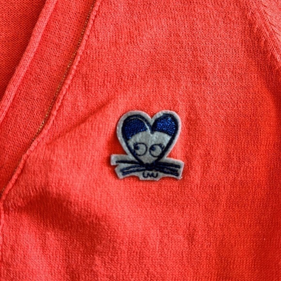 Little Marc Jacobs coral button down cardigan with gold accents size 6 - Picture 3 of 6